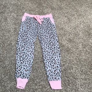 Pink cheetah pajama pants